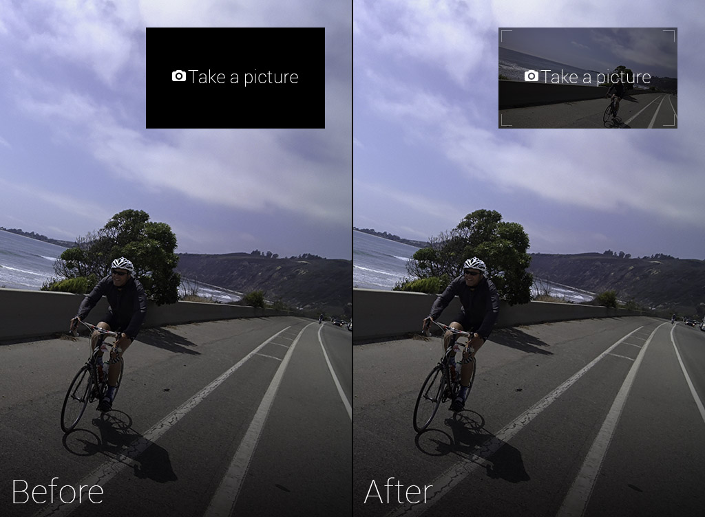 Google Glass Take a Picture with Live Viewfinder
